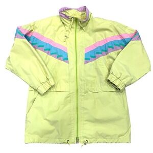 Vintage London Fog Womens 80s 90s Windbreaker Jacket Full Zip Retro Colorblock